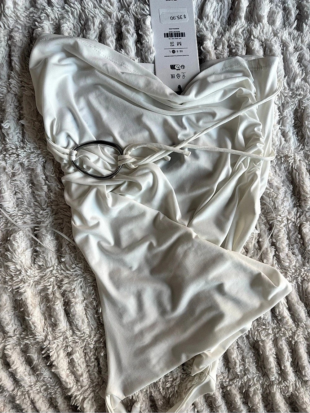 Bershka cowel neck top with silver buckle Size Medium NWT